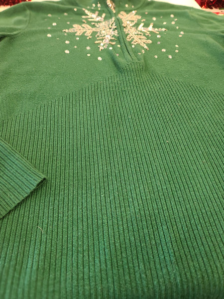 Bling bling Snowflake Quarterzip Sweater