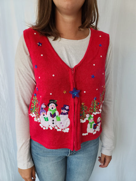 Snowmen and Stars zip up Vest
