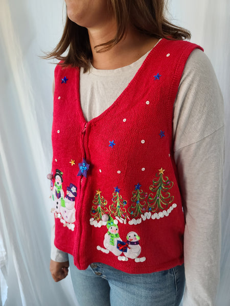 Snowmen and Stars zip up Vest
