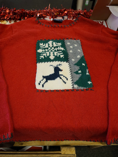 Reindeer Tree Snowflake Pullover Sweater