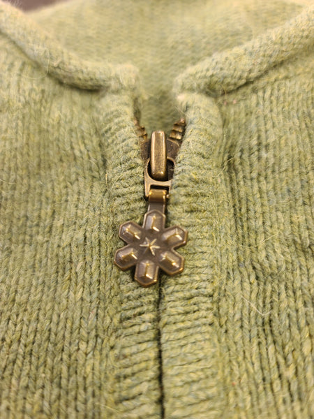 Snowmen in a Field with Snow Falling Zipper Sweater