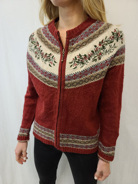 Croft and Barrow Holly Zipper Sweater