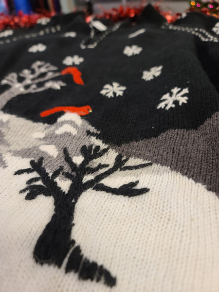 Cardinals in the trees quarter zip sweater