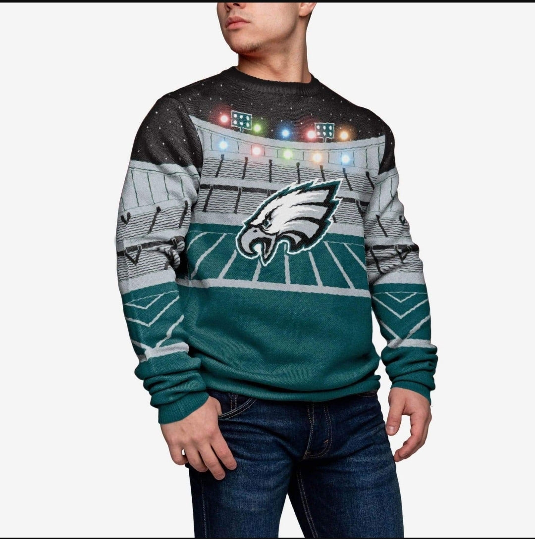eagles light up christmas sweater