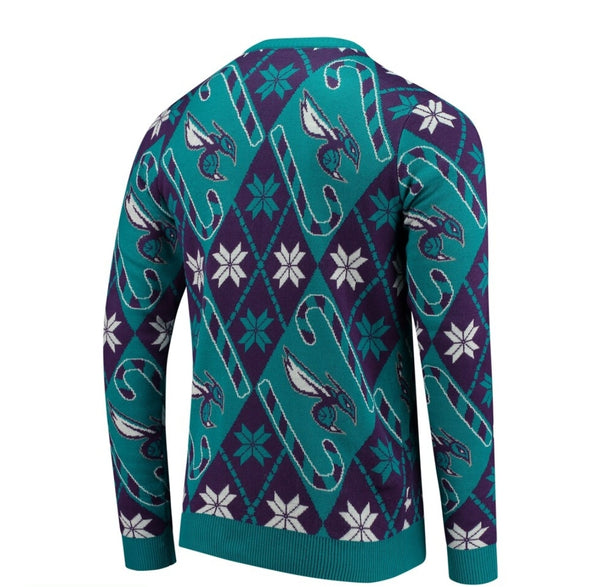 Charlotte Hornets Candy Cane Sweater