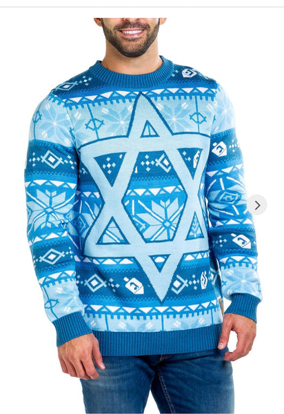 Tipsy Elves Men's Fair Isle Hanukkah