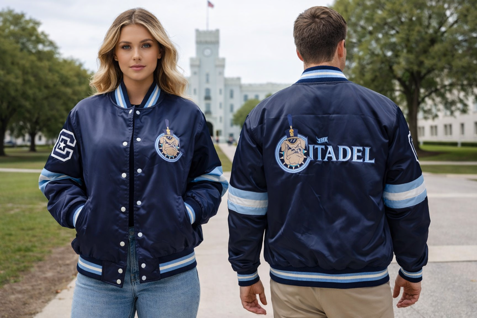 Citadel Dark Blue Bomber Jacket – The Sweater Emporium