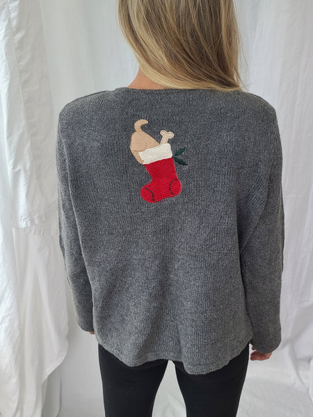 Dog Christmas Sweater with Zipper and Pocket