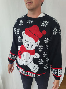 Teddy Bear Black Christmas Sweater