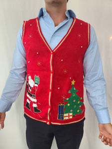 Santa and Christmas Tree Sweater Vest