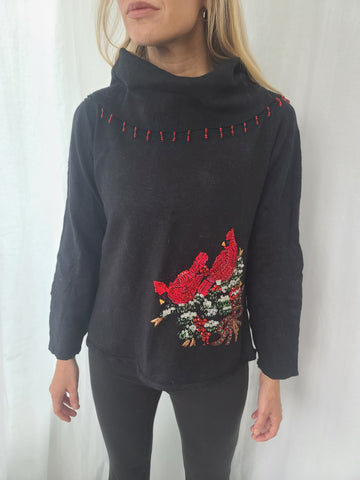 Cowl neck Cardinal Sweater