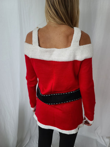 Over-the-shoulder Sweater Dress