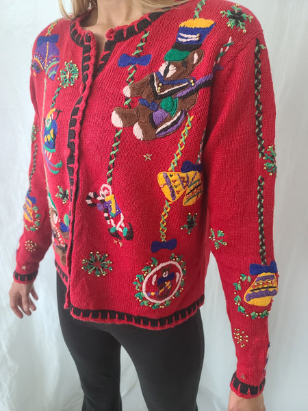 Classic Festive Holiday Cardigan Sweater