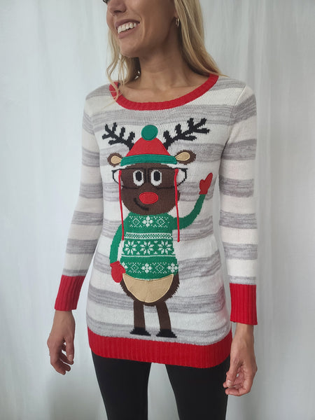 Classic Rudolph with Glasses Long Sweater