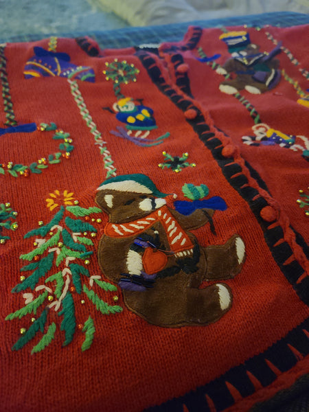 Classic Festive Holiday Cardigan Sweater