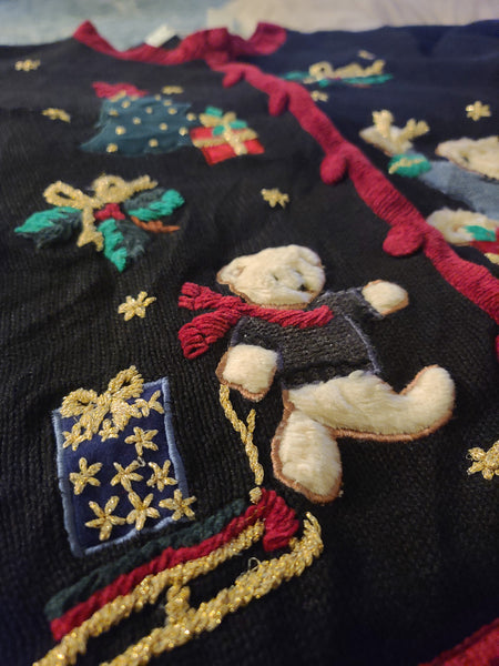 Vintage Teddy Bear Cardigan Sweater