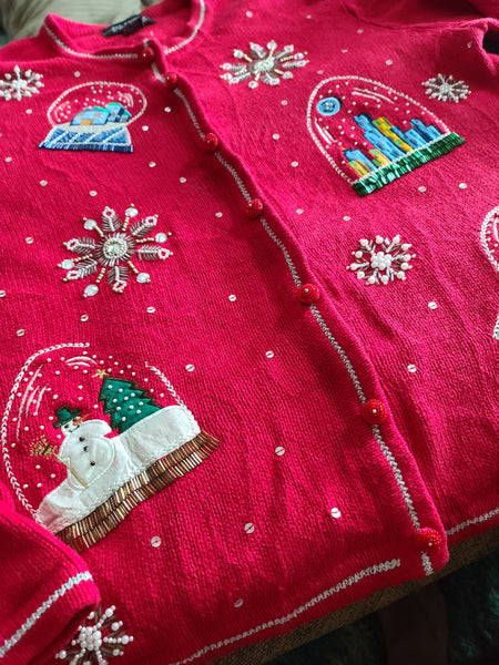 Embellished Snowflakes and Snowglobes Christmas Sweater