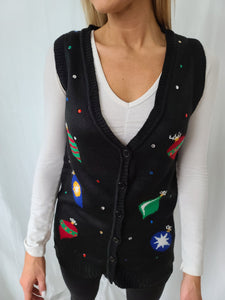 Ornaments and Gem Stones Black Vest