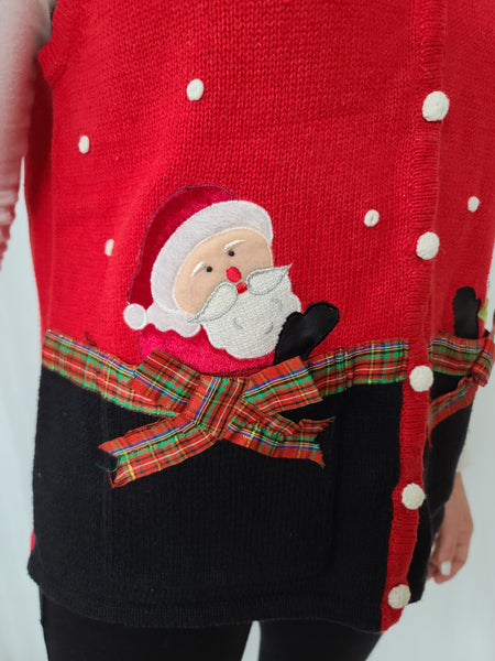 Santa and Snowman Christmas Vest with Pockets