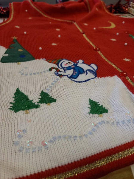 Snowmen Frolicking in the Snow Christmas Vest