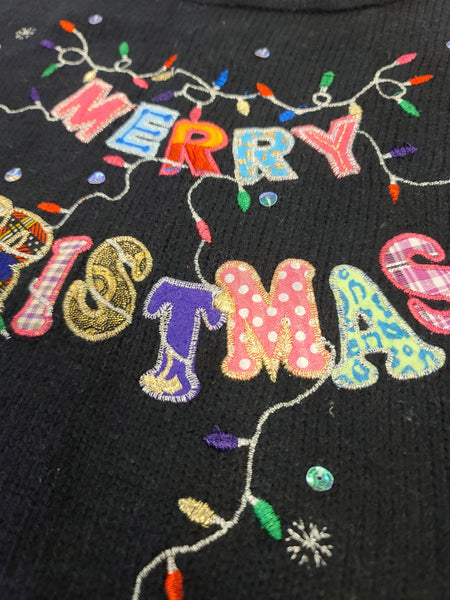 Merry Christmas Colorful Letters Sweaters