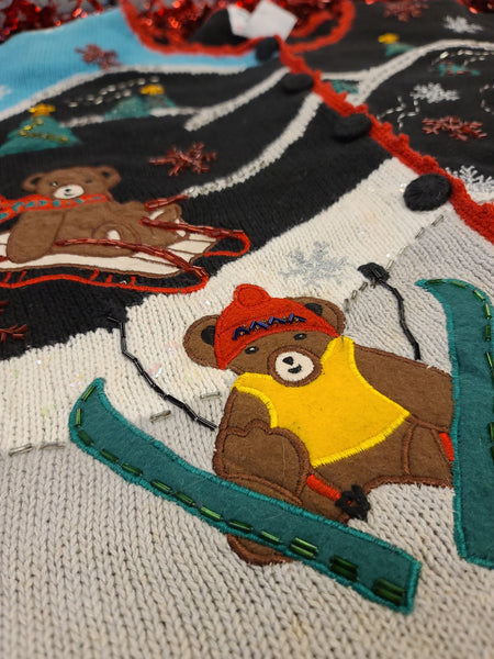 Bears frolicking on the Hillside Button Sweater