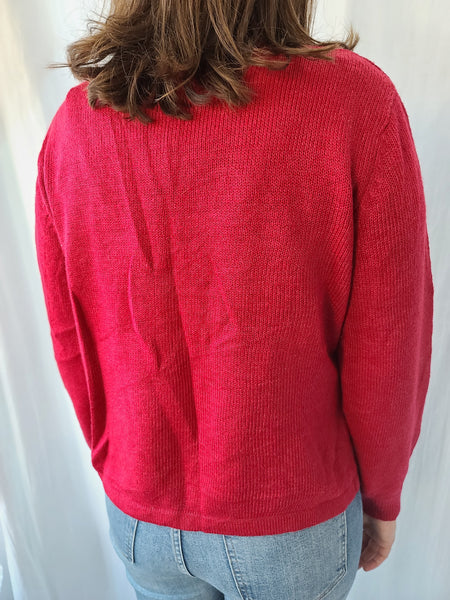 Snowflakes Zipper Collar Sweater