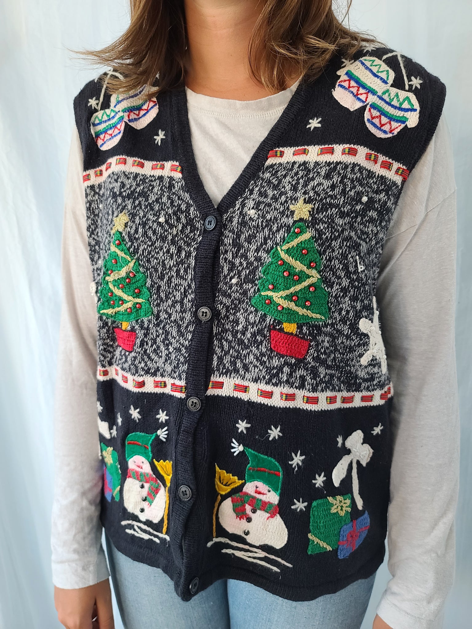 Assorted Christmas Button up Vest