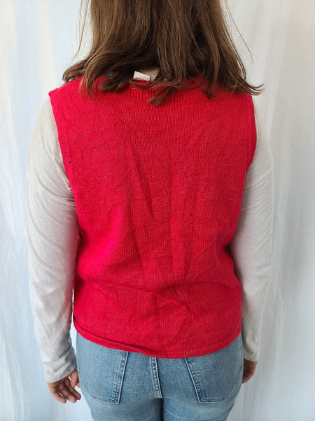 Snowmen and Snowflakes Red Vest