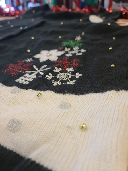 Black Christmas Trees and Stars with Moon vest