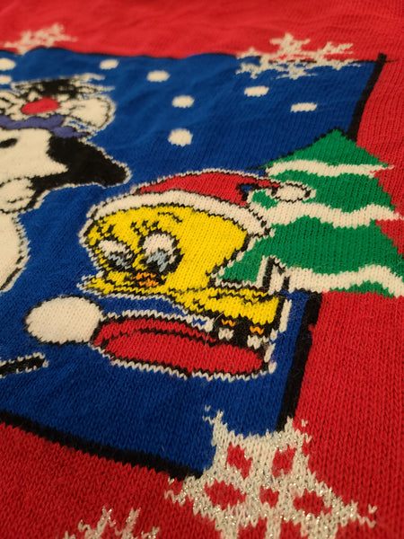 Rare 1997 Looney Tunes Sylvester and Tweety Winter Sweater