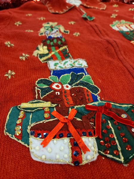 2003 Vintage Stacks of Christmas Presents Christmas Sweater