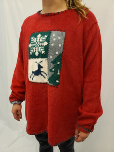 Reindeer Tree Snowflake Pullover Sweater