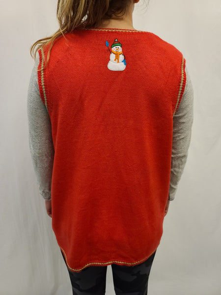 Snowman Red Vest