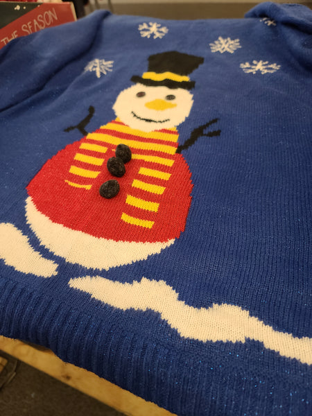 Blue Snowman Pullover Sweater