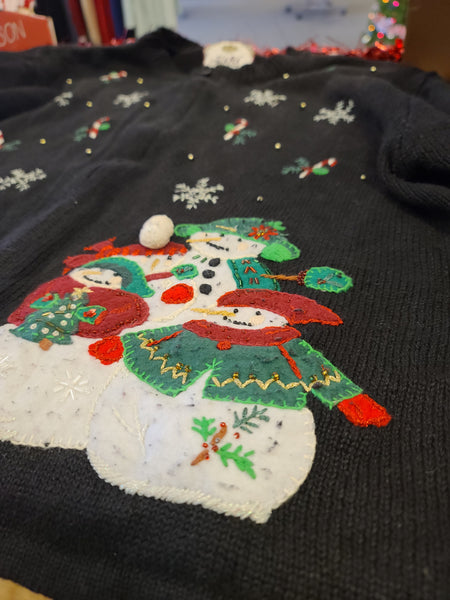 Snowmen and Candy Cane Zipper Sweater