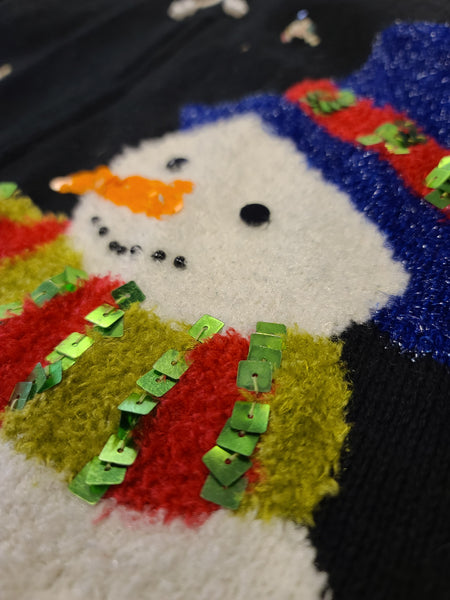 Snowman in Scarf with Snow Zipper Sweater