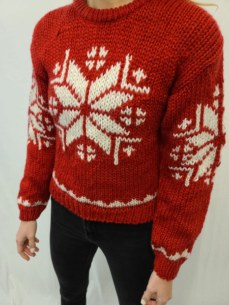 Late 80s Snowflake Pullover Sweater