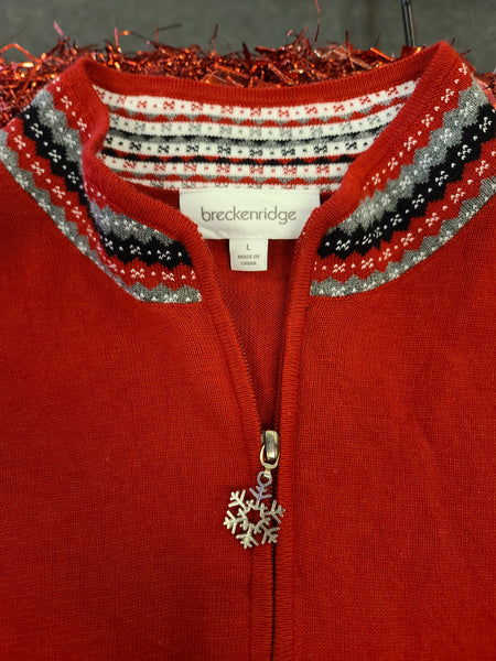 Snowflake Breckenridge Multi colored Quarter-Zip Winter Sweater
