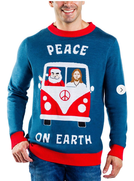 Tipsy Elves Men's Peace on Earth Sweater